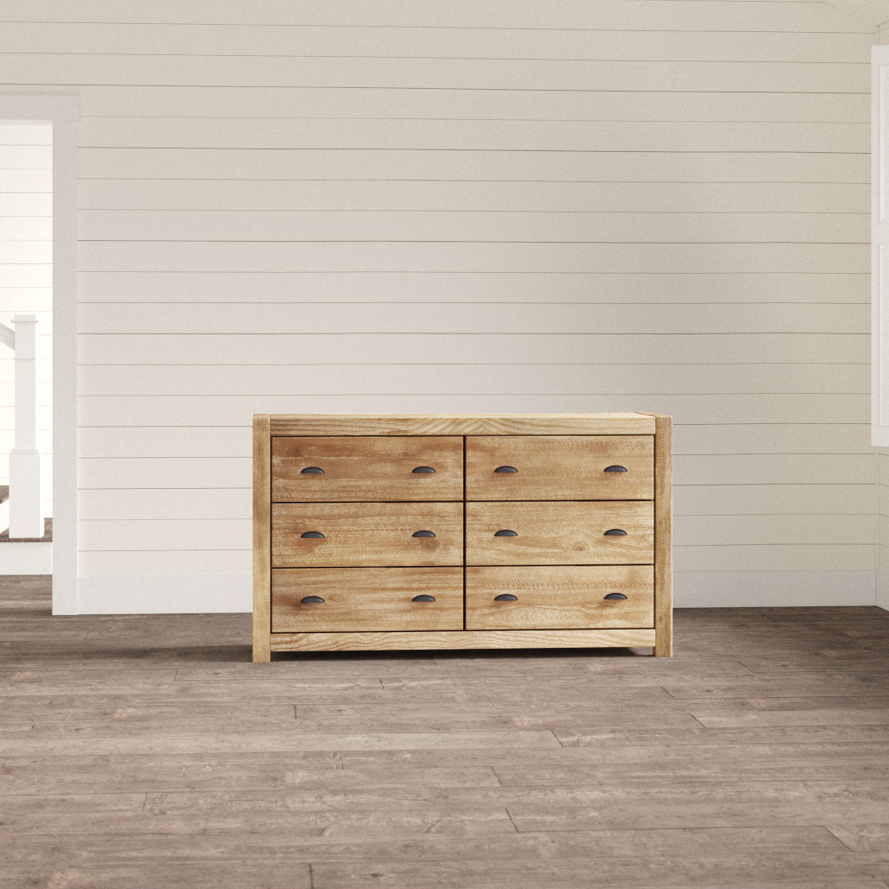 Montauk 6 Drawer Double Dresser Grain Wood Furniture Color: Driftwood
