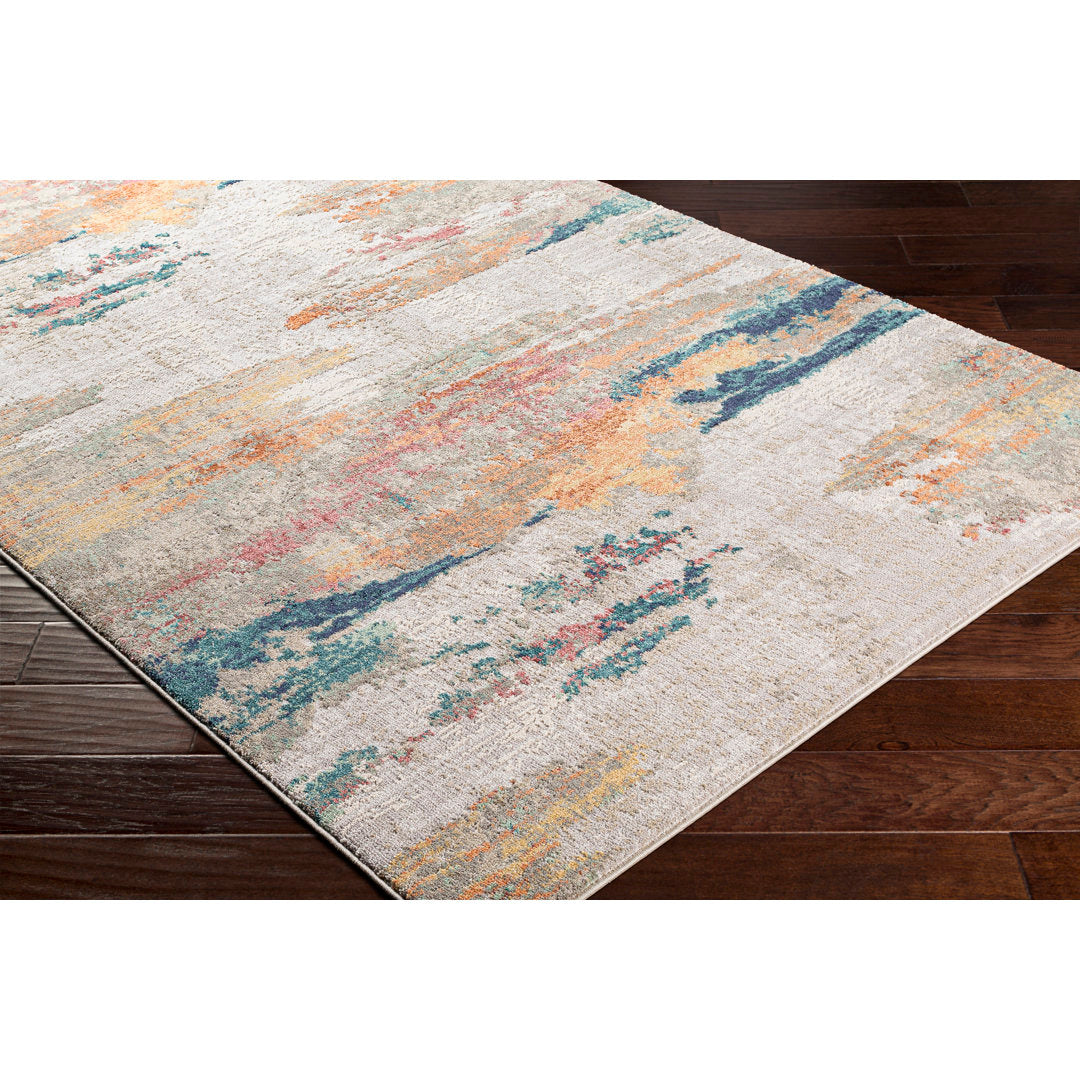 Diorio Saffron/Teal/Light Gray Area Rug Wade Logan® Rug Size: Rectangle 2' x 3'