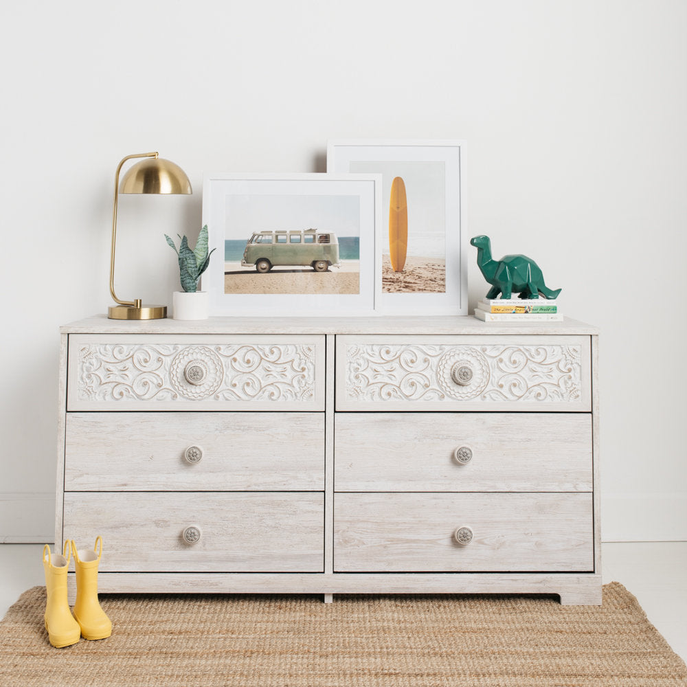 Hoang 6 Drawer Double Dresser Lark Manor™ Color: White