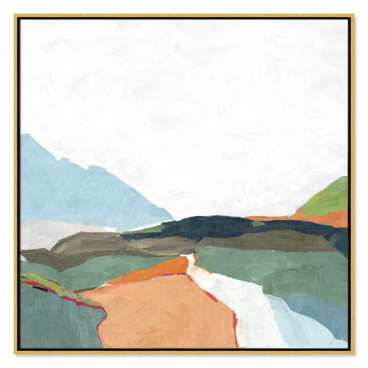 April Morning - Floater Frame Painting on Canvas Joss & Main Size: 37.5" H x 37.5" W x 2" D Format: Gold