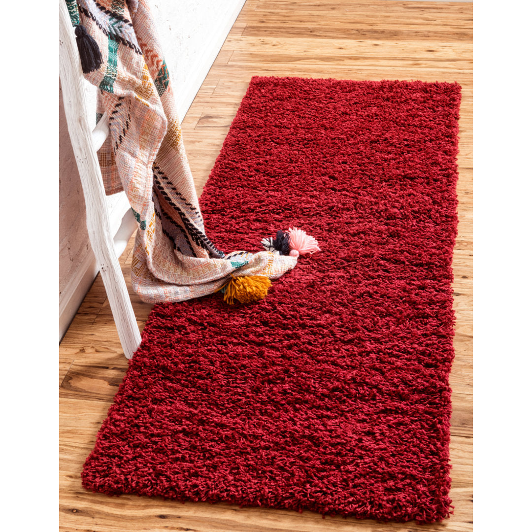 Angeline Cherry Red Area Rug Ebern Designs Rug Size: Runner 2'6" x 16'5"