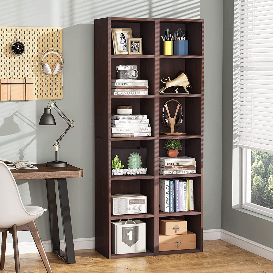 Chingford 70.87" H x 11.81" W Cube Bookcase Ebern Designs Color: Cherry