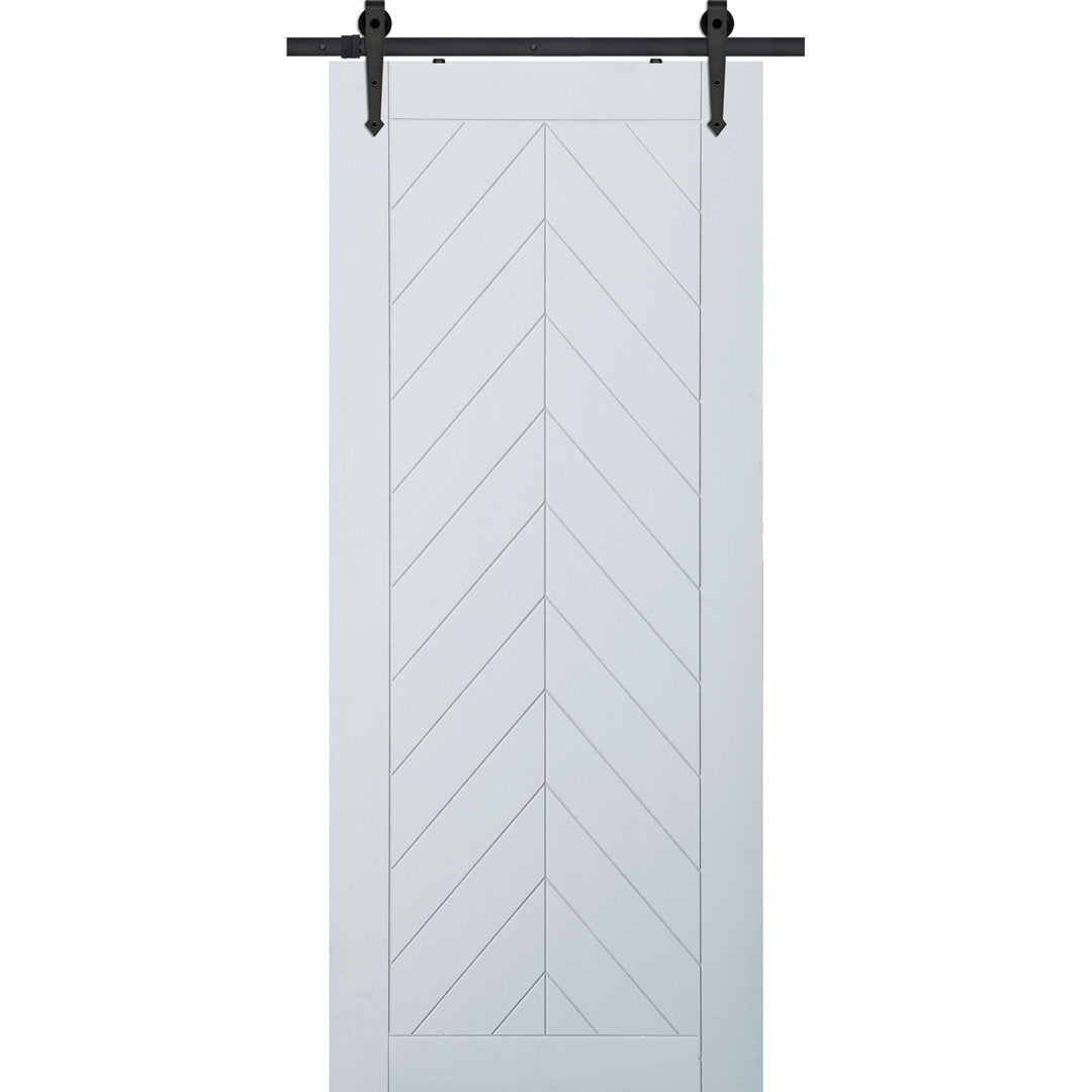 Primed Chevron Barn Door without Installation Hardware Kit Barndoorz Size: 36" x 80"