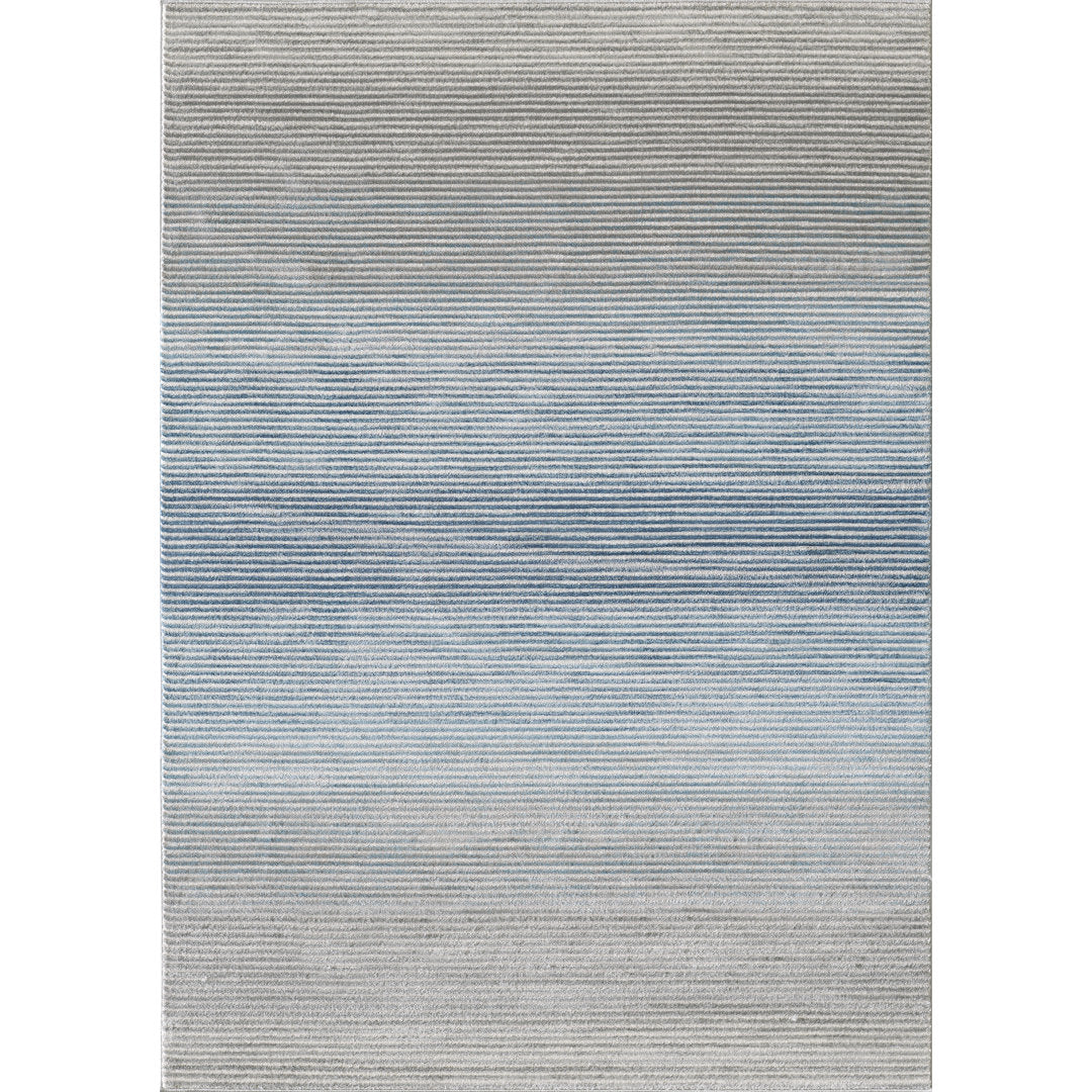 Woodstock Striped Gray/Blue Area Rug Highland Dunes Rug Size: Rectangle 5'3" x 7'6"