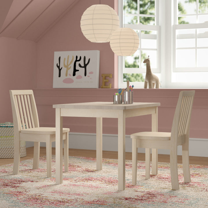 Dmitry Kids Solid Wood Rectangular Play Table and Chair Set Harper Orchard