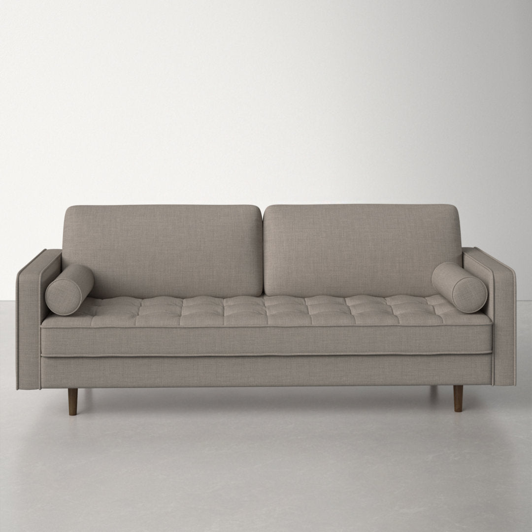 Geo 84" Upholstered Sofa AllModern Fabric: Grey Fabric