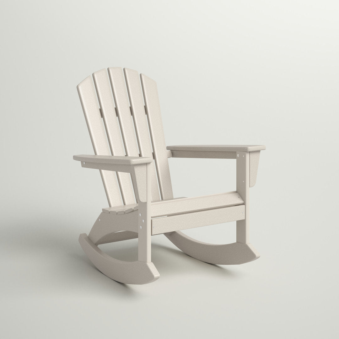 Nautical Adirondack Rocking Chair POLYWOOD® Frame Color: Sand