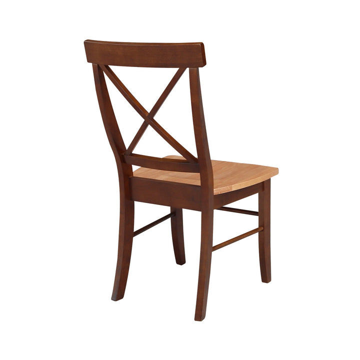 Solid Wood Cross Back Side Chair (Set of 2) August Grove® Color: Cinnamon/Espresso