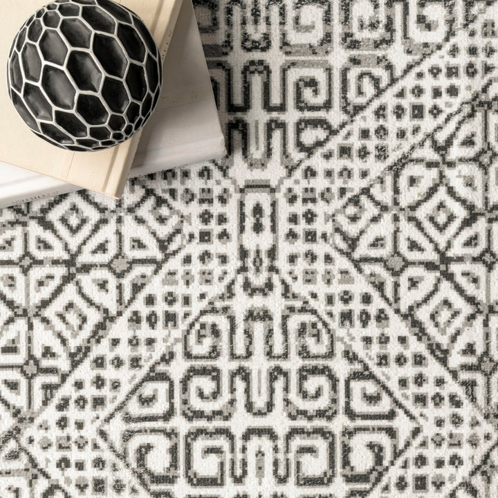 Hart SpinClean Abstract Tribal Machine Washable Area Rug Dakota Fields Rug Size: Rectangle 9'6" x 13'6"