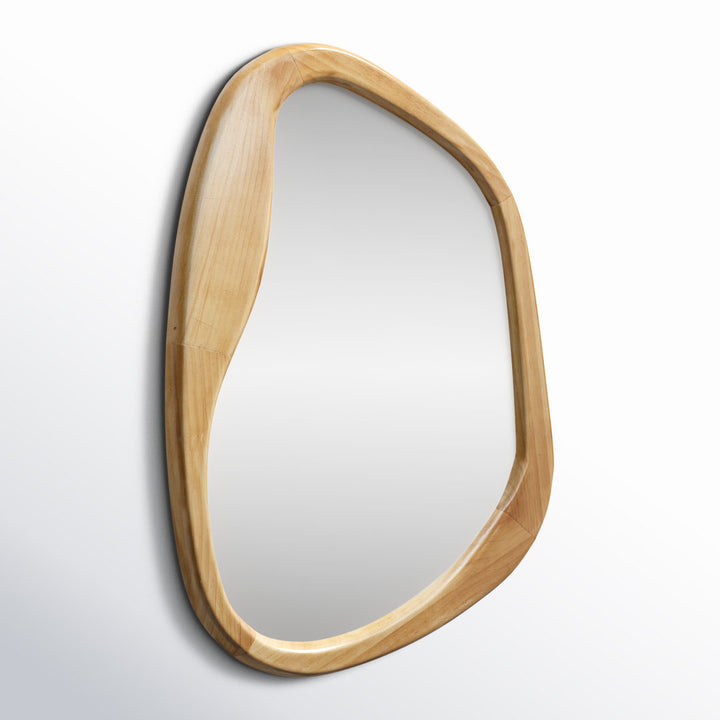 Asymmetrical Pine Wood Frame Wall Mirror Wade Logan®