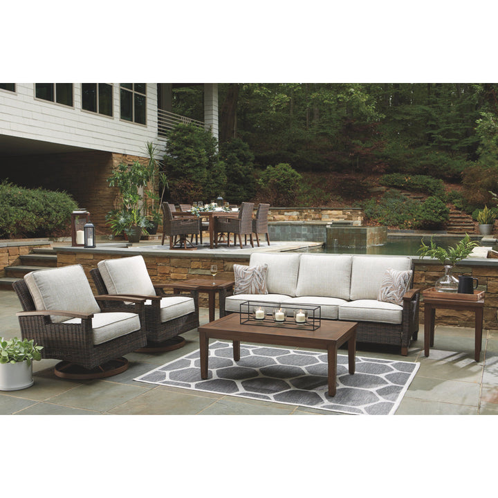 Estill Patio Sofa with Cushions Highland Dunes