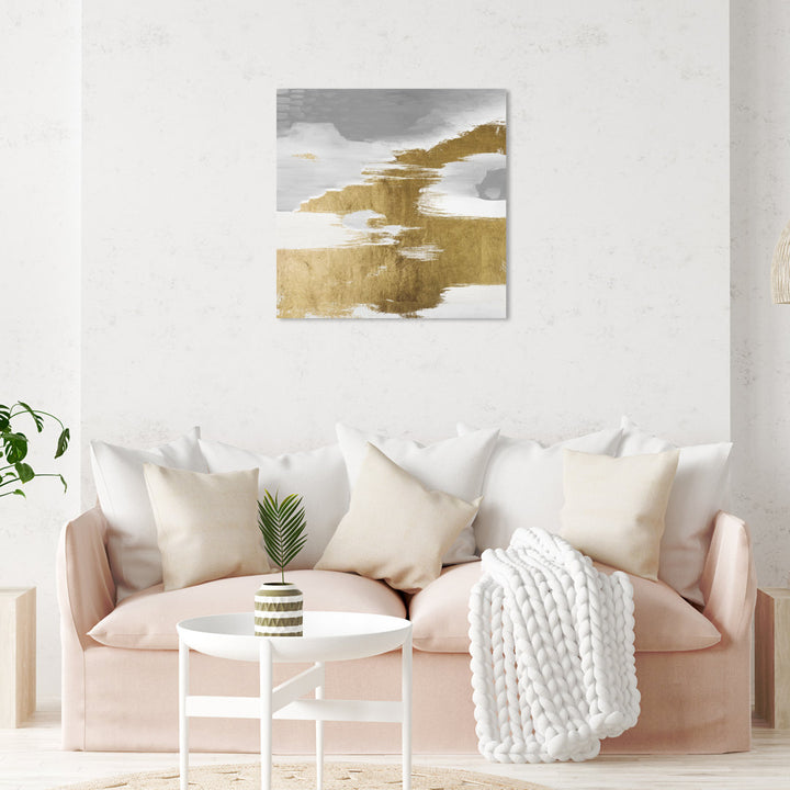 Gold Heaven - Painting on Canvas Oliver Gal Prints Size: 30" H x 30" W Format: Wrapped Canvas