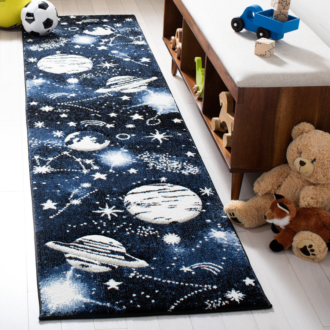 Highfill Dark Blue/Light Blue Area Rug Viv + Rae™ Rug Size: Runner 2'3" x 12'