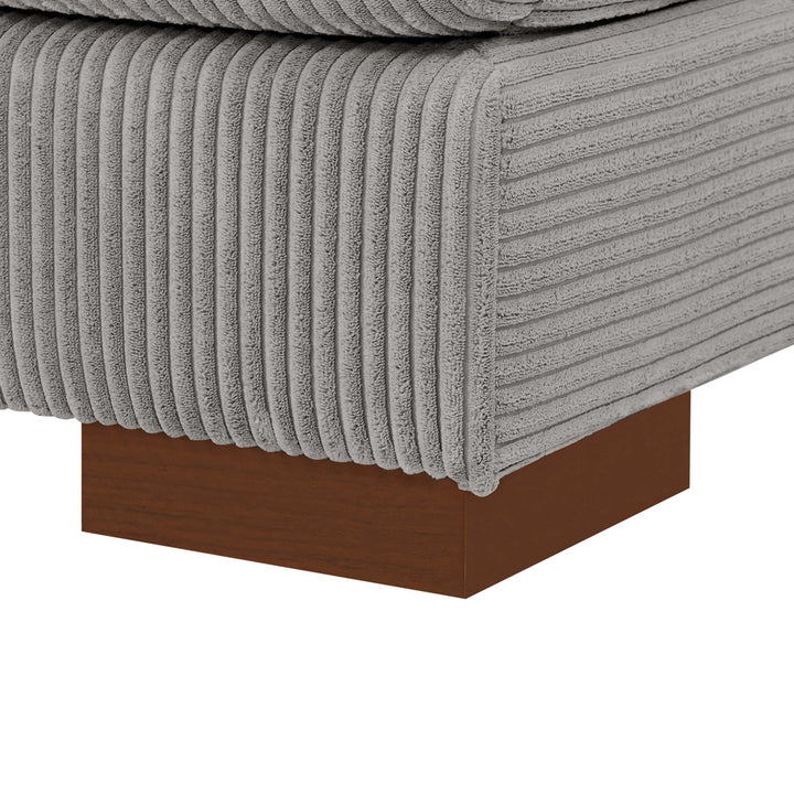 Ayvion Upholstered Chaise Lounge Wade Logan® Fabric: Light Gray Corduroy