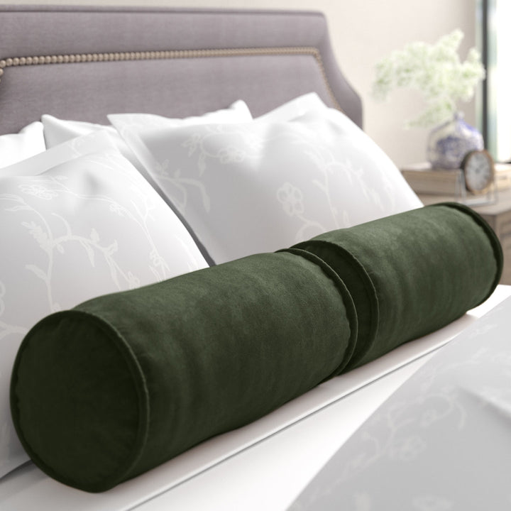Bolster Pillow (Set of 2) Blazing Needles Color: Hunter Green