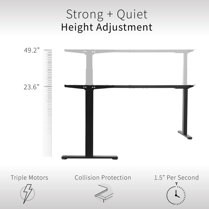VIVO White Electric Motor Height Adjustable Corner 3 Leg Standing Desk Frame (Frame Only) Vivo
