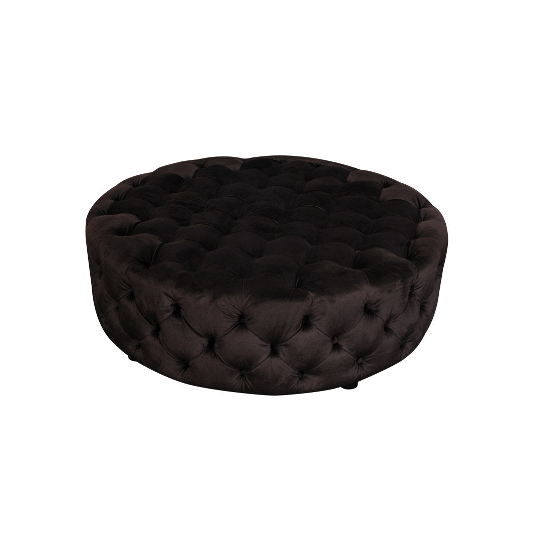Armenio Round Ottoman - 17" H x 45" W x 45" D Lark Manor™ Fabric: Chocolate
