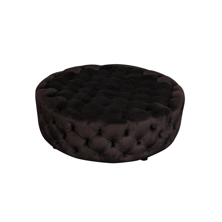 Armenio Round Ottoman - 17" H x 45" W x 45" D Lark Manor™ Fabric: Chocolate