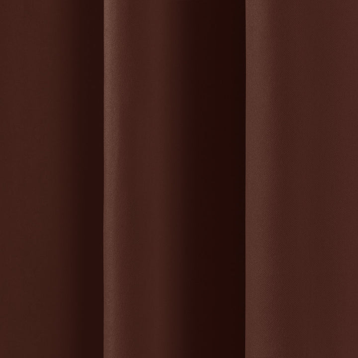 Bantam Solid Blackout Thermal Rod Pocket Curtain Panels (Set of 2) Ebern Designs Curtain Color: Chocolate Size per Panel: 52" W x 84" L