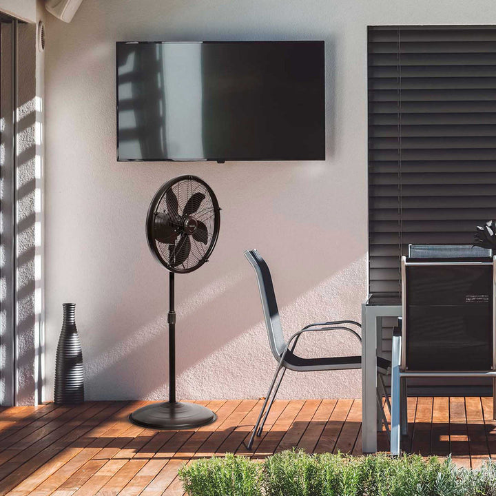 Summer Breeze Essentials Outdoor Misting Fan and Pedestal Fan Combination, 600 sq. ft. With 3 Fan Speeds and Metal Design Newair