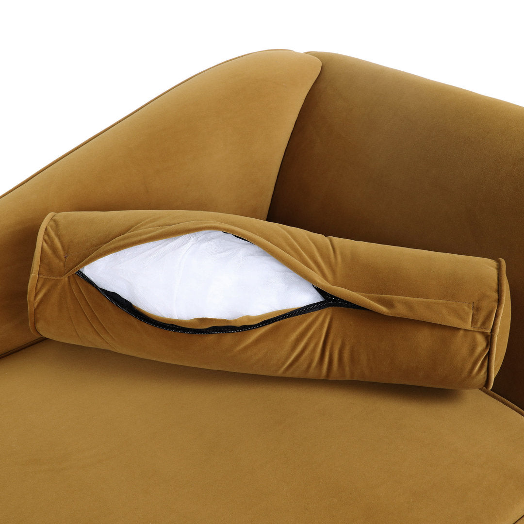 Roiled Arms Chaise Lounge Everly Quinn Fabric: Turmeric Polyester Blend