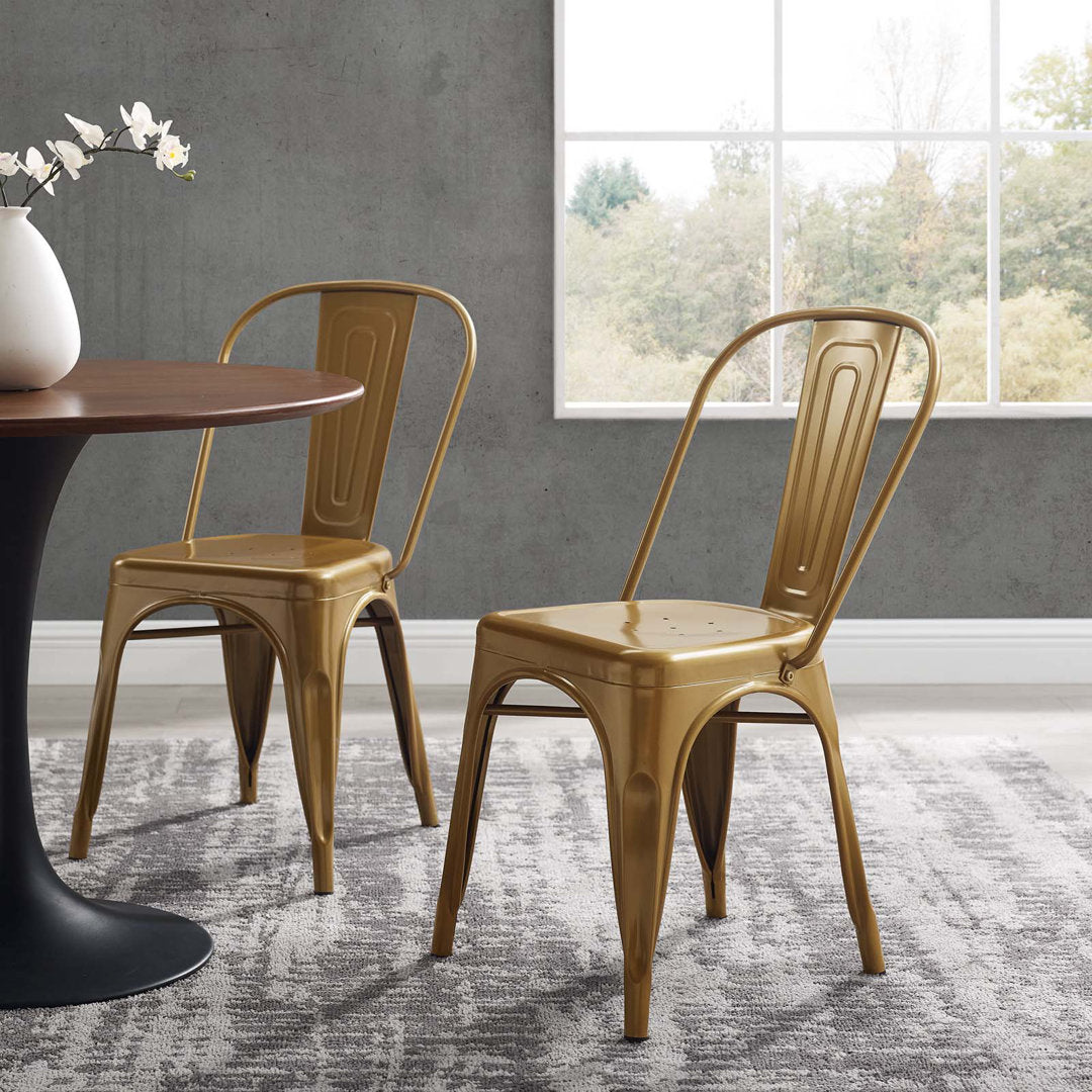 Promenade Bistro Dining Side Chair by Modway (Set of 2) Modway Color: Gold