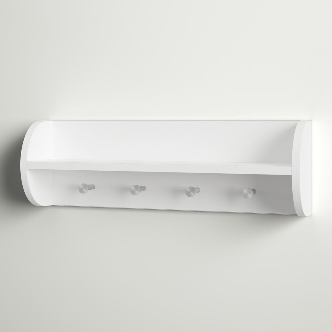 Kissena 4 - Hook Wall Mounted Coat Rack in White Andover Mills™