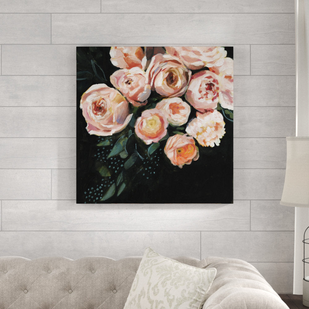 Peachy Blooms II' by Victoria Borges - Wrapped Canvas Painting on Canvas Winston Porter Size: 30" H x 30" W
