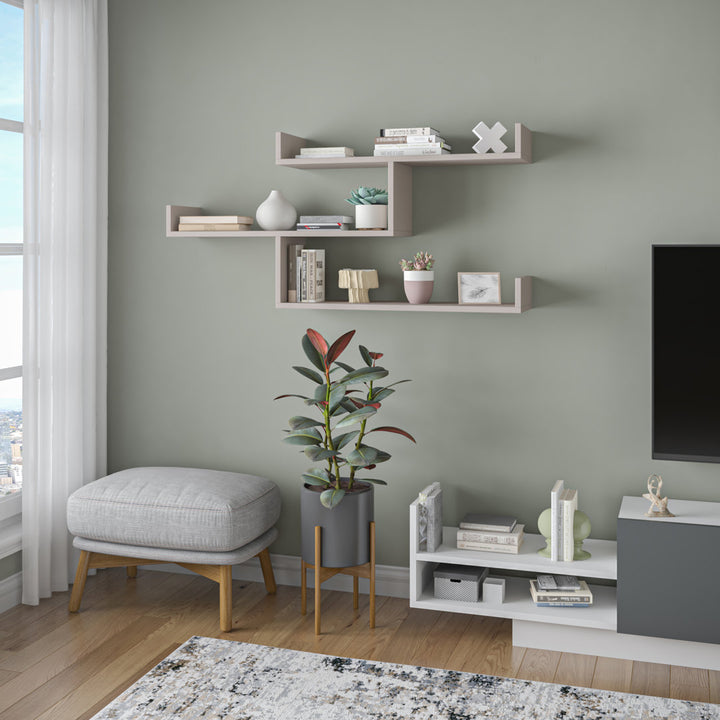 Ramage 3 Piece Accent Shelf Mercury Row® Finish: Light Mocha