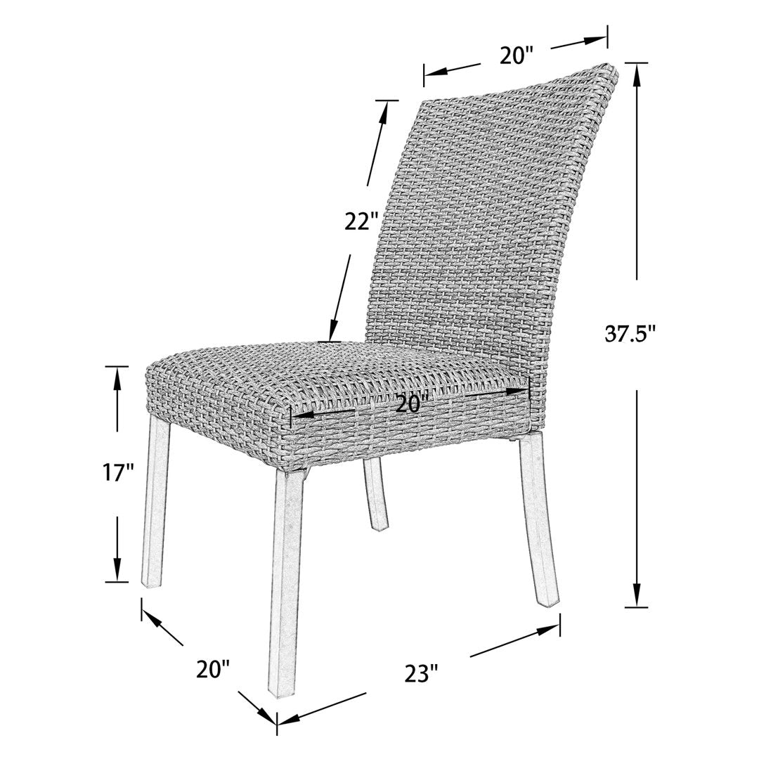 Alphild Rattan Patio Dining Side Chair (Set of 2) Lark Manor™