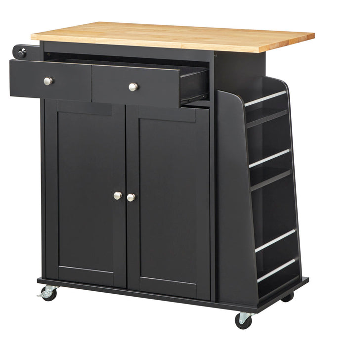 Ferraro Kitchen Cart Alcott Hill® Base Finish: Black