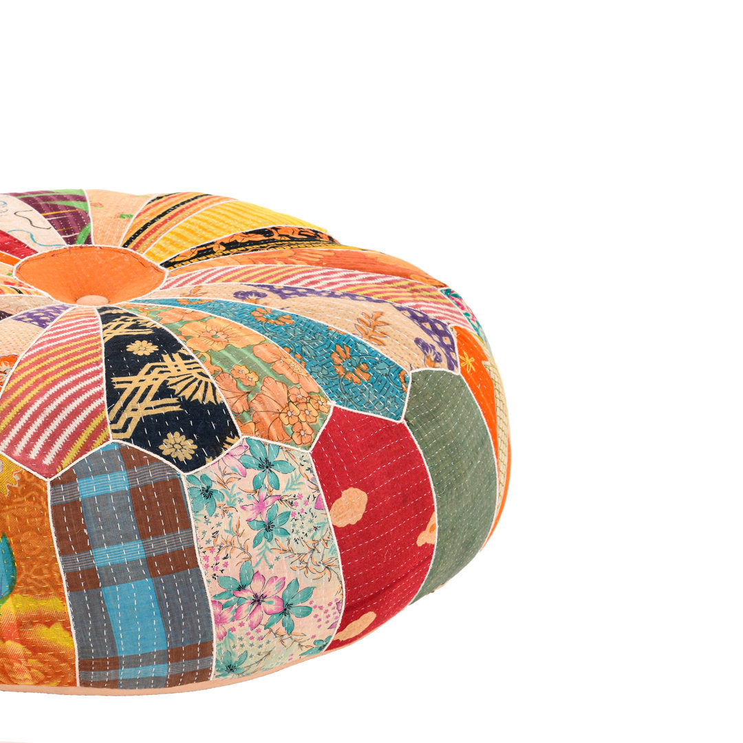 Trujillo Jowers 24'' Wide Round Abstract Pouf Ottoman Langley Street®