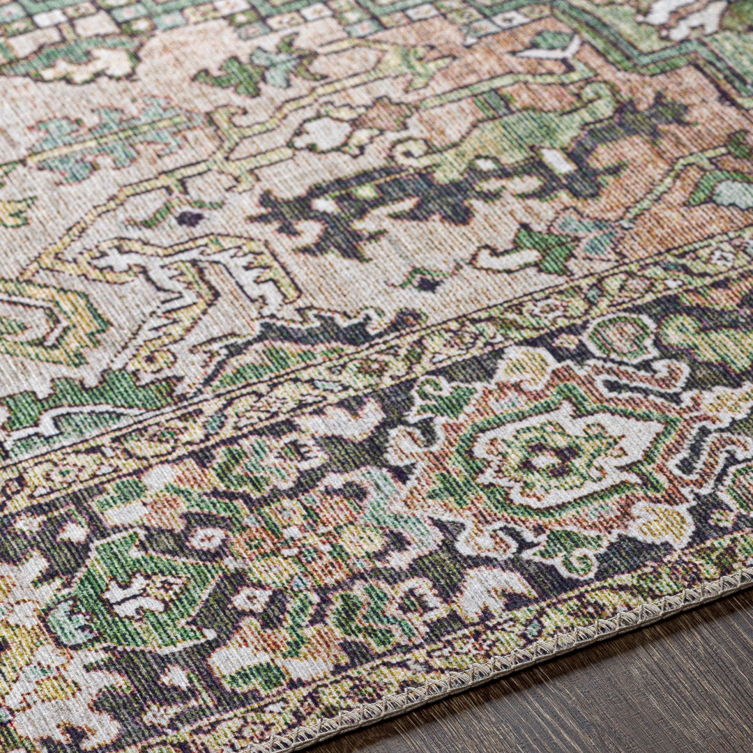 Albion Oriental Black/Green/Ivory Area Rug Mistana™ Rug Size: Rectangle 2'3" x 3'9"
