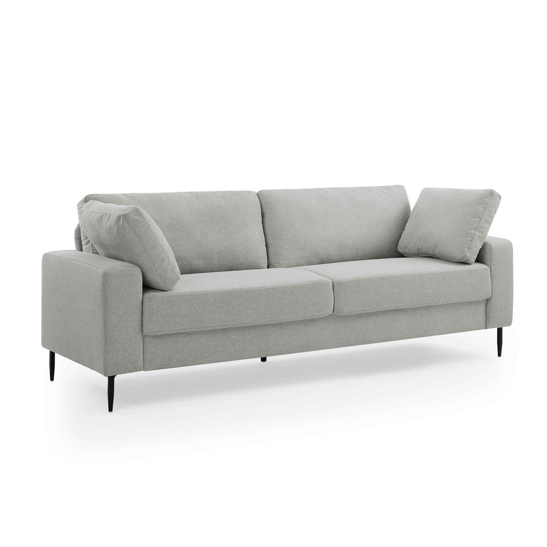 Jeses MINIMORE Modern Style Etta 84.3" Mid-Century Modern Design Sofa Corrigan Studio® Fabric: Light Gray Linen Blend