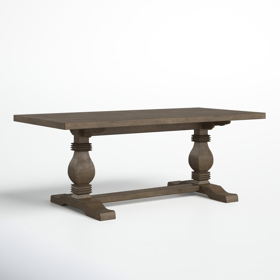 Kinston 78" Solid Wood Trestle Dining Table Birch Lane™ Color: Distressed Brown
