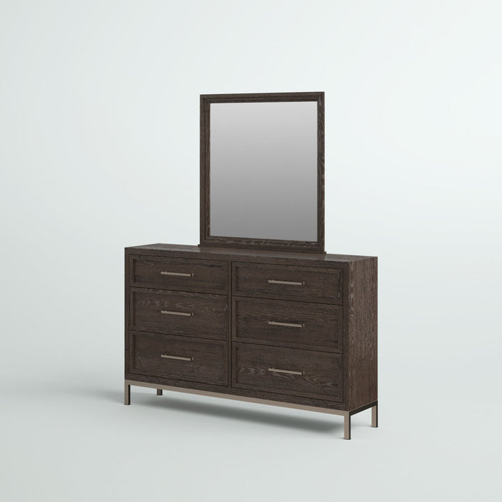 Briner 6 Drawer 81" W Double Dresser with Mirror Mercury Row®