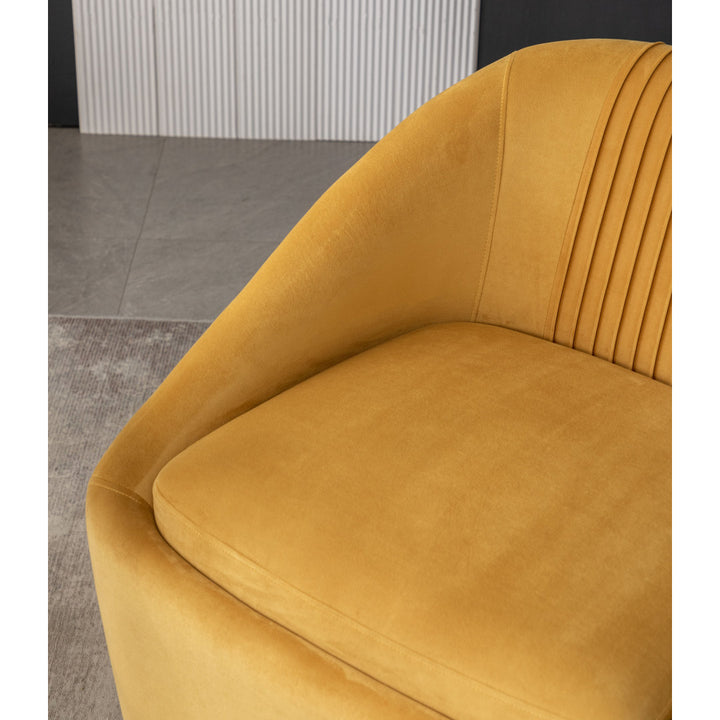 Arrun 28" W Velvet Swivel Barrel Chair (Set of 2) Wade Logan® Fabric: Yellow Velvet
