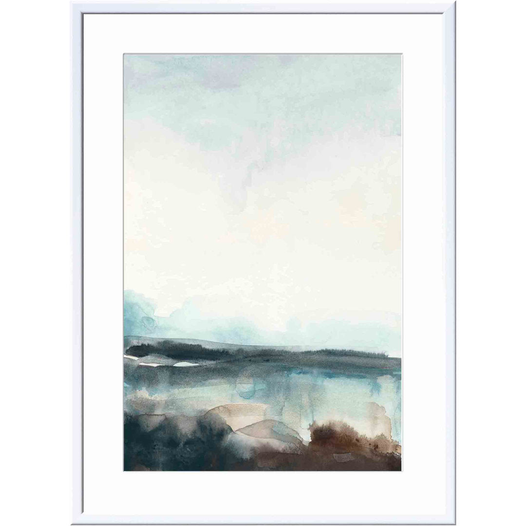 Horizon Flow I by June Erica Vess - Picture Frame Painting Wade Logan® Frame Color: Espresso Size: 24"H x 36"W