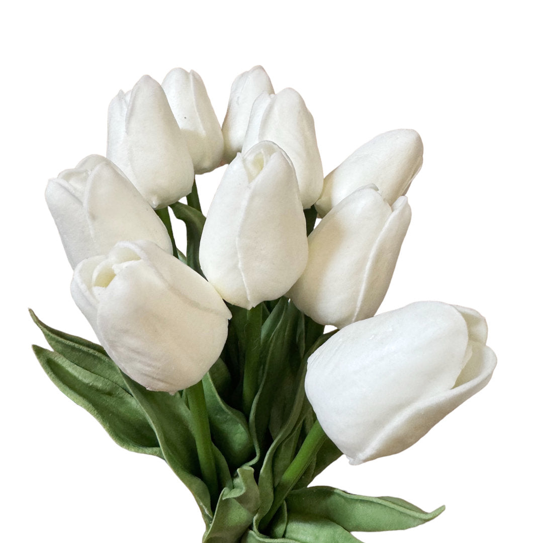 Real Touch Tulip Floral Arrangement Primrue Flower Color: White
