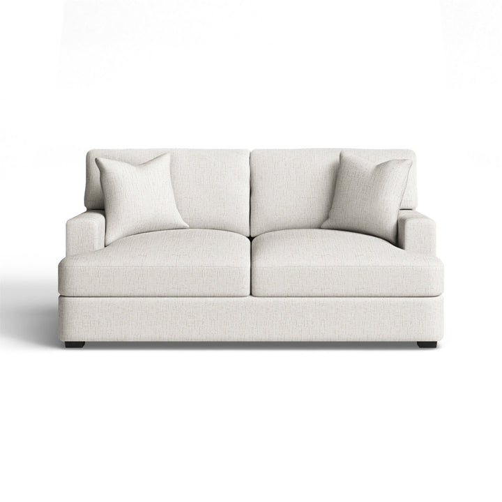 Emilio 65" Recessed Arm Loveseat With Reversible Cushions Wayfair Custom Upholstery™ Fabric: Indy Cream Performance