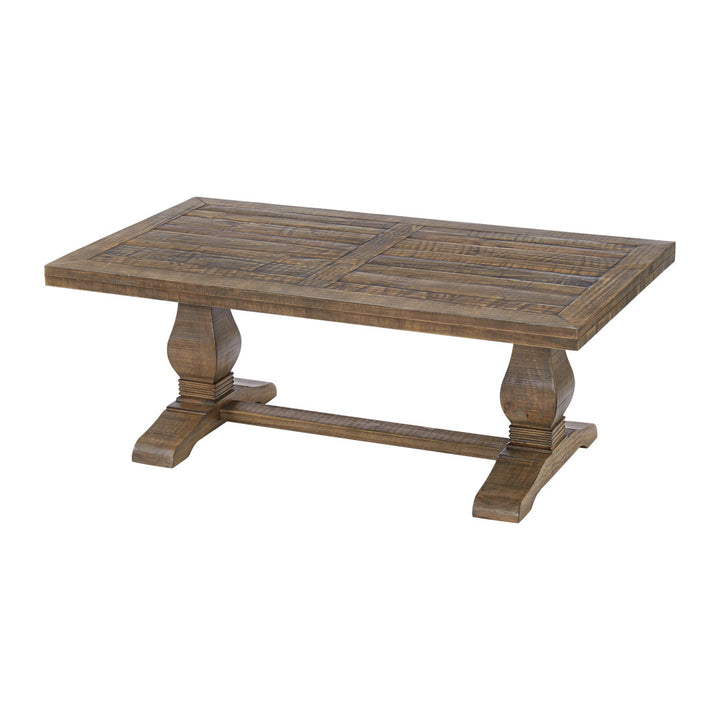 Sarcoline Solid Wood Pedestal Coffee Table The Twillery Co.® Table Top Color/Table Base Color: Reclaimed Natural