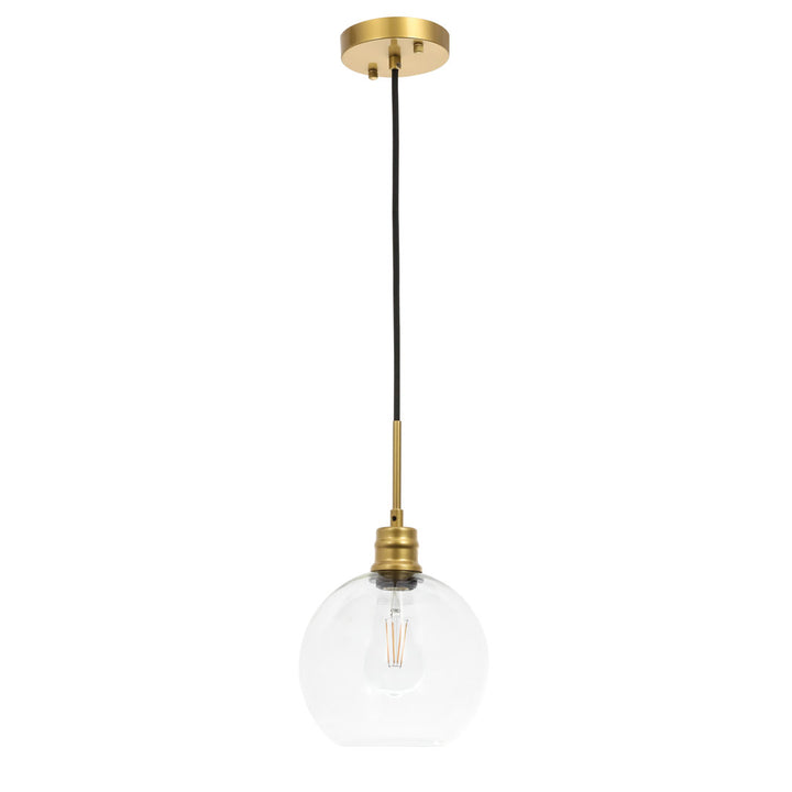 Hammel 1 - Light Single Globe Pendant Wade Logan® Size: 10" H x 8" W x 8" D Finish: Brass