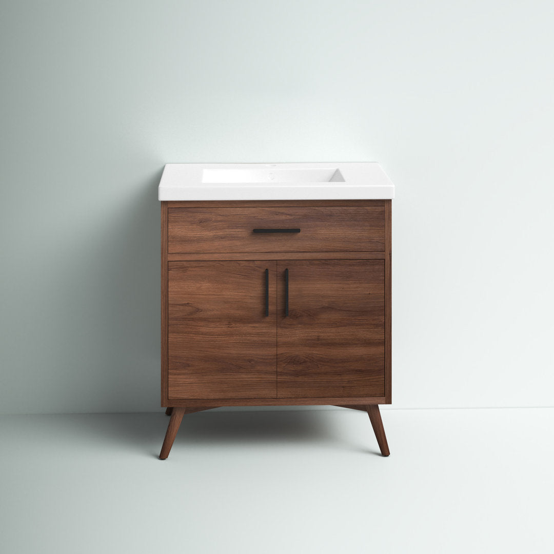 Binford 30" Single Bathroom Vanity Set Mercury Row® Base Finish: Walnut