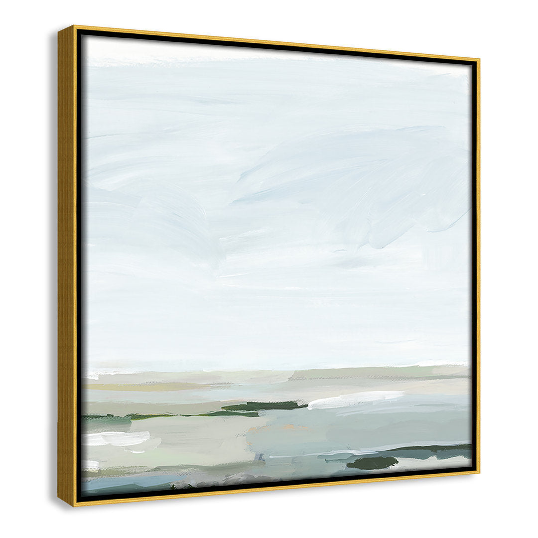 Pure Stillness - Floater Frame Painting Print on Canvas Joss & Main Size: 13.5" H x 13.5" W x 2" D Format: Gold