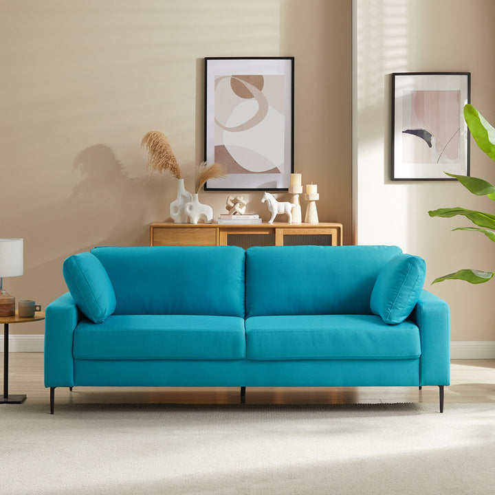 Jeses MINIMORE Modern Style Etta 84.3" Mid-Century Modern Design Sofa Corrigan Studio® Fabric: Turquoise Polyester