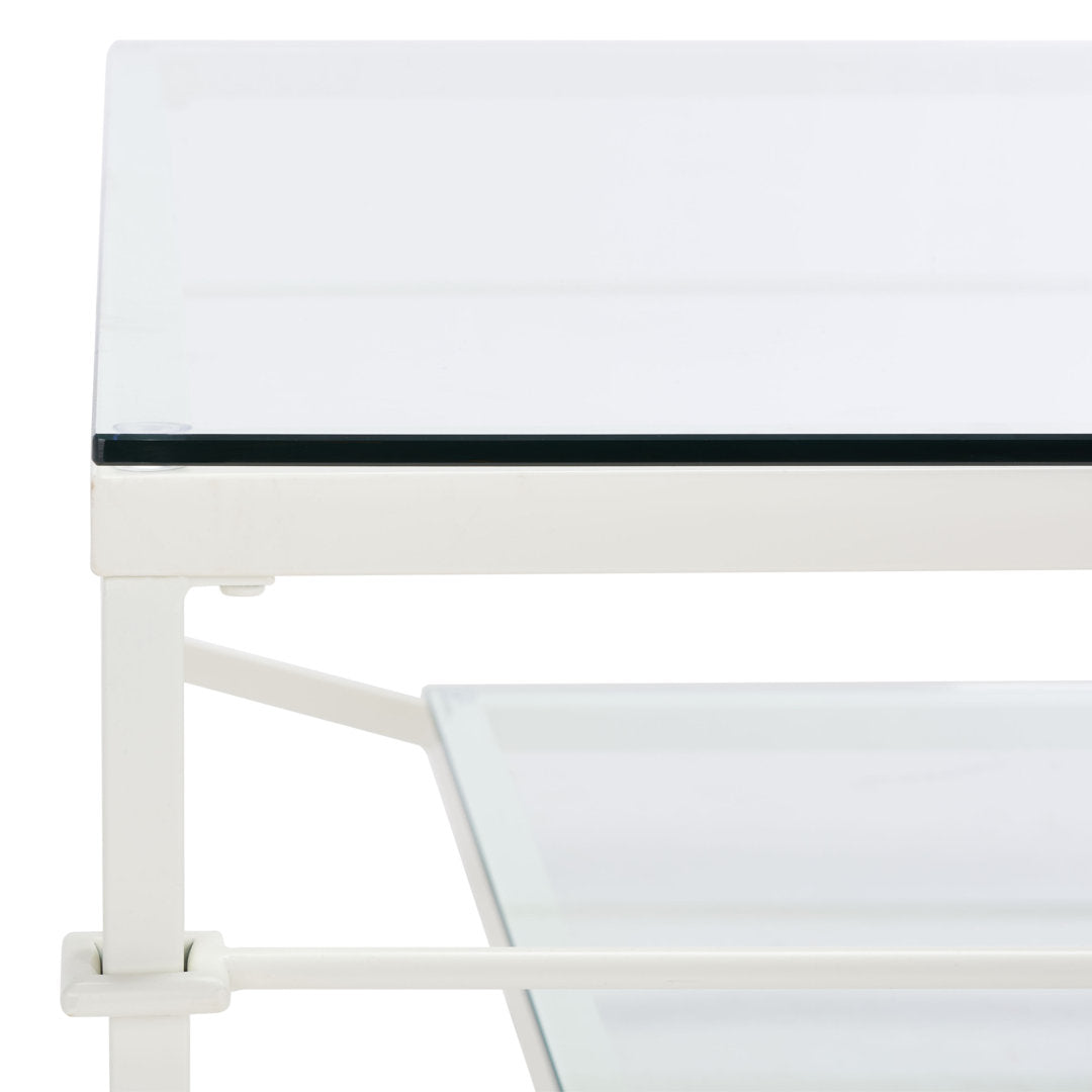 Genevieve Coffee Table with Storage Etta Avenue™ Table Base Color: White