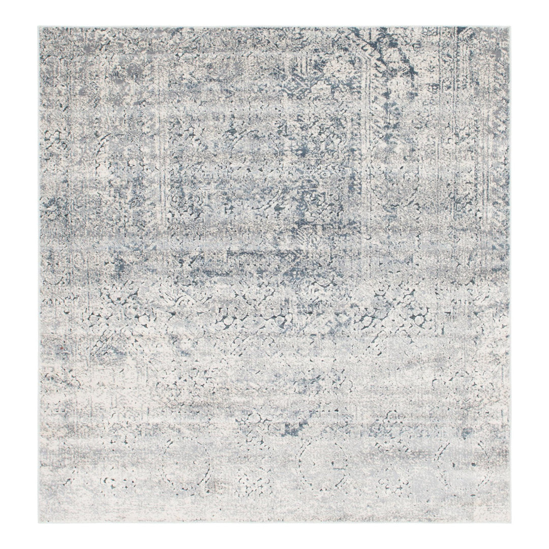 Corteney Oriental Gray Area Rug Alcott Hill® Rug Size: Square 7'1"