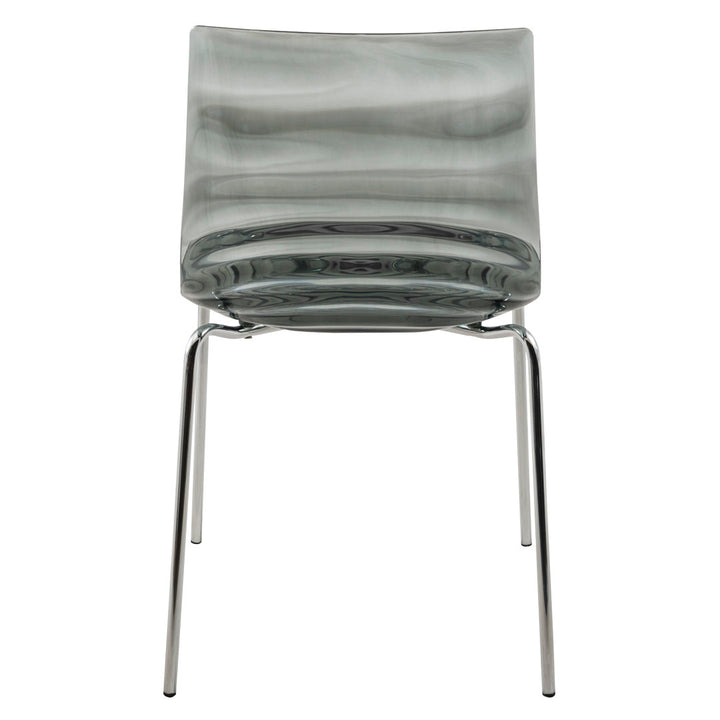 Lerner Plastic Dining Side Chair with Chrome Base Ivy Bronx Color: Transparent Black