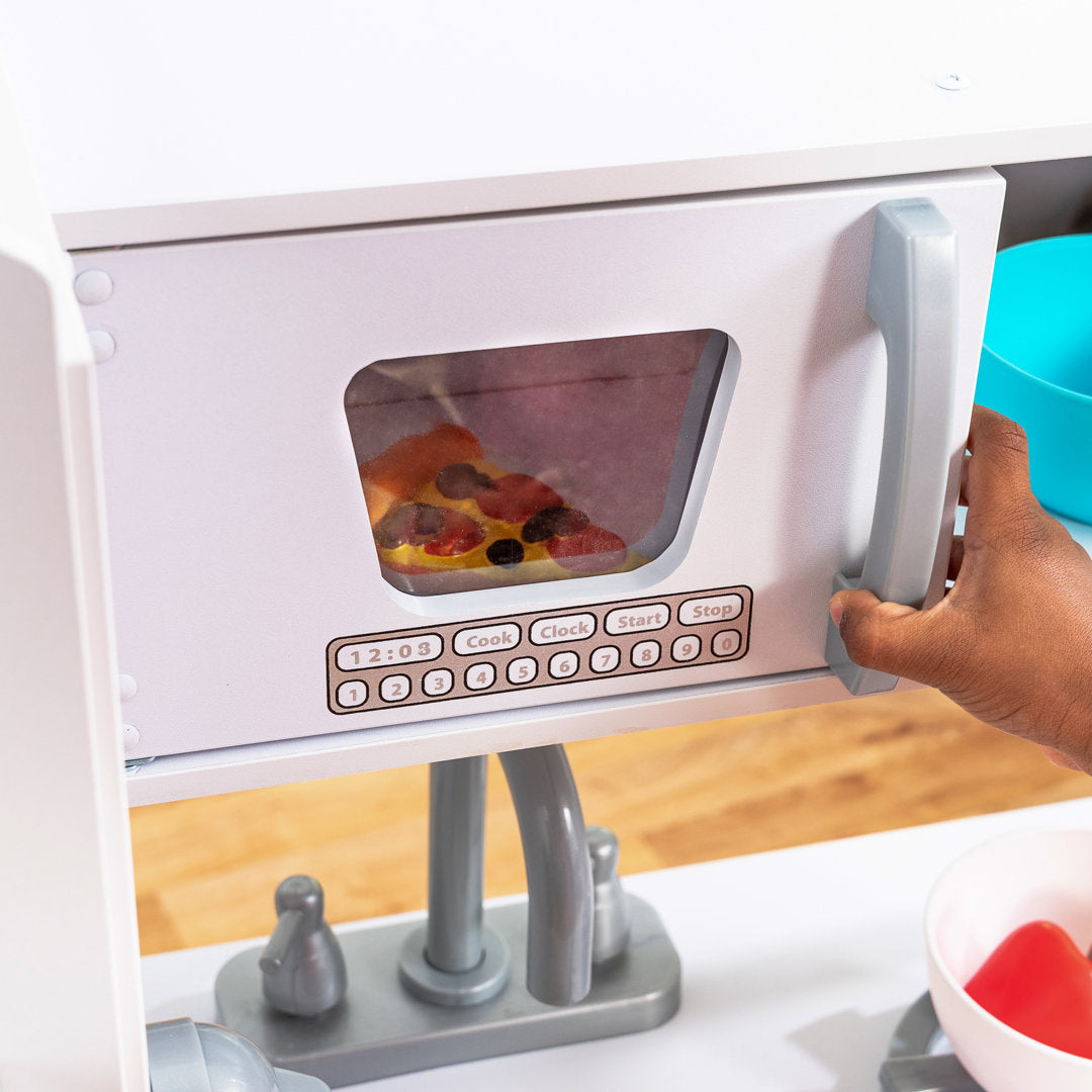 Vintage Wooden Play Kitchen with Ice Maker and Play Phone KidKraft Color: White