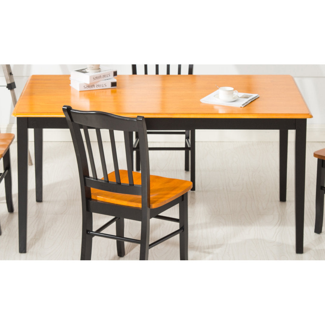 Weldy Hardwood Solid Wood Dining Table Red Barrel Studio® Finish: Black and Oak